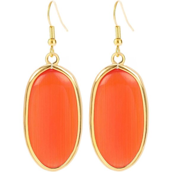 Jewelry - Women's Natural Crystal Healing Stone Drop Dangle Earrings Orange Jewelry